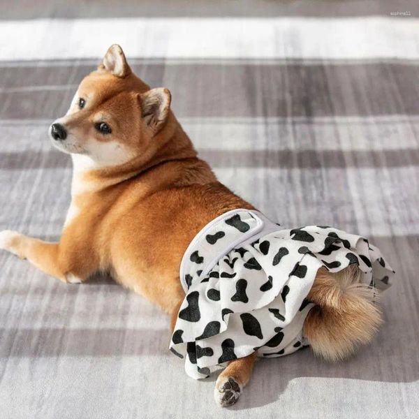 Köpek giyim evcil hayvan menstrüel pantolon yıkanabilir bağlantı elemanı bant kedi bezi yeniden kullanılabilir şık baskı köpek fizyolojik malzemeleri