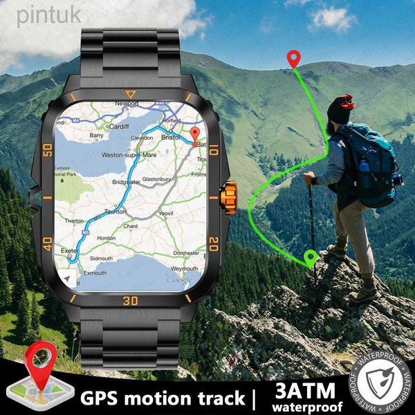 Orologi da polso 3ATM Impermeabile GPS Militare Smart Watch da uomo per Android IOS Ftiness Orologio impermeabile 2.0AI Chiamata vocale Bluetooth Smart Watch 24329