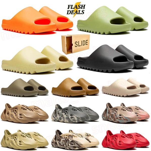 yeezey slide yeezy slides yeezyslide slides foam runners sandals shoes Con Box Designer sandali uomo donna pantoufle mules vermillion loafers scarpe 【code ：L】