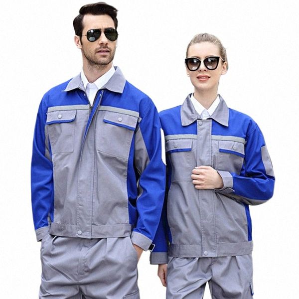 Big Size Outono Terno de Soldagem Manga LG Roupas de Trabalho Trabalho Mecânico Uniforme Oficina Limpo Verde Fábrica Macacão de Engenharia T98p #