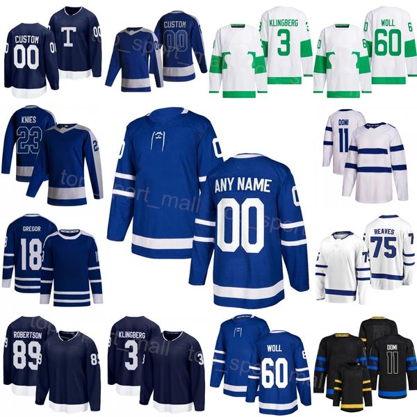 Mulher Juventude Homem 2024 Hóquei Alternativo 11 Max Domi Jerseys 60 Joseph Woll 23 Matthew Knies 89 Nicholas Robertson 3 John Klingberg 18 Noah Gregor 75 Ryan Reaves Equipe