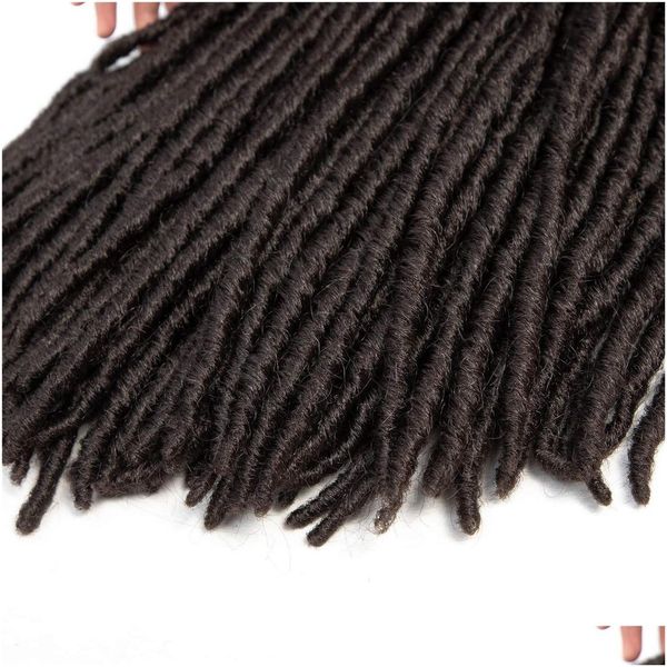 Extensões de cabelo sintético 1 Pcs Cloghet Tranças Soft Faux Locs Trança Bomba Dreadlocks Então 18 polegadas Deusa Locs7017972 Drop Delivery Pro Otecg