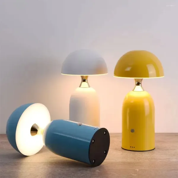 Lâmpadas de mesa Nordic Macaron Lâmpada Moderna Simples Personalidade Criativa Quarto Cogumelo de Cabeceira