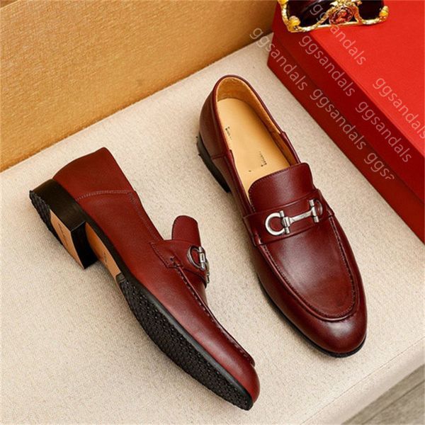 Designer vestido sapatos mocassins de luxo couro genuíno preto marrom negócio artesanal sapato masculino casamento negócios casual shoess
