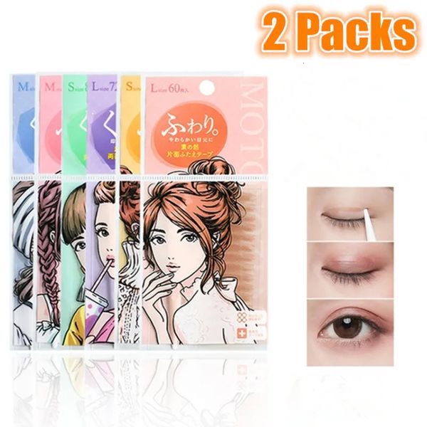 2 Packungen MOTONOZEN Double Eyelid Tape Sticker Invisible Natural Fold Eyelid Lace Transparent Paste Big Eyes Tool 240318
