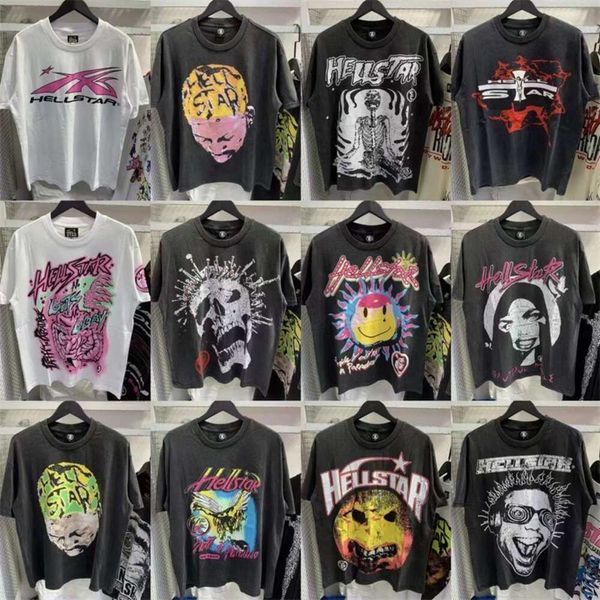 Hellstar Novos modelos mens designer camiseta Roupas de luxo Hip Hop Street Clothing Top de algodão com mangas curtas T-shirt das mulheres Designers femininos