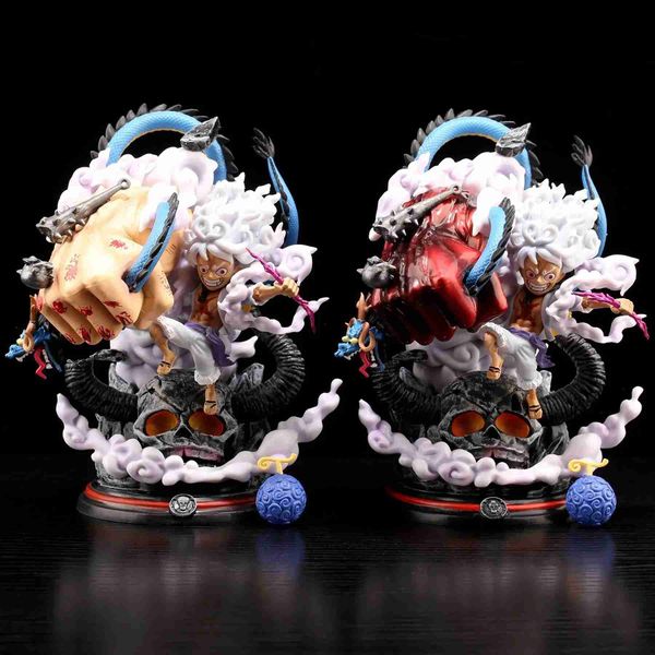 Anime Manga 22CM Anime One Piece Sun God Nika Gear 5 Monkey D Luffy VS Kaido Dragon Fighting PVC Action Figures Coleção Modelo Brinquedos Presente 24329