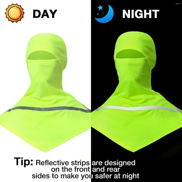 Lenços 1 peça verão máscara facial completa proteção solar balaclava com tira reflexiva resfriamento respirável longo pescoço envolve capas