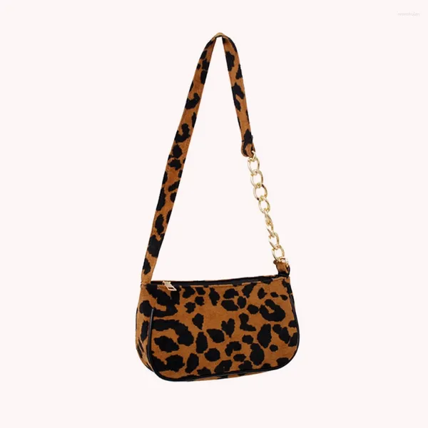 Borse a tracolla Borsa a tracolla in materiale peluche per animali Borsa dal design originale con motivo leopardato Borsa per la spesa di grande capacità