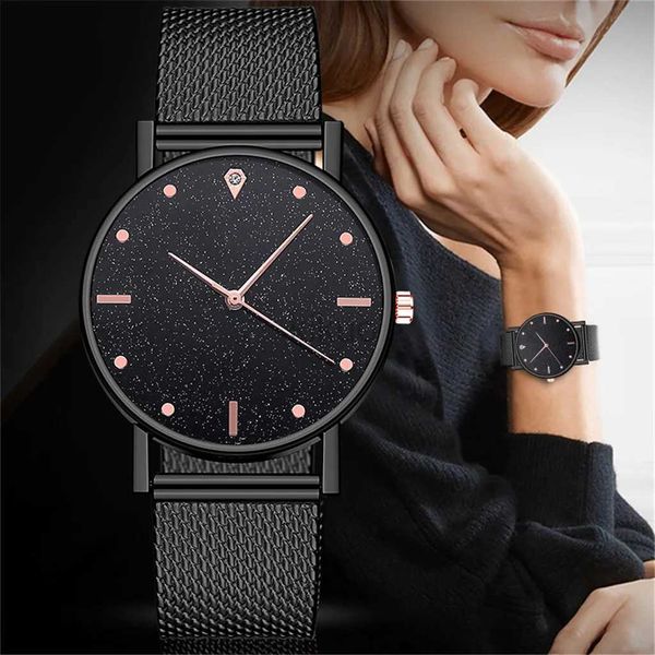 Relógios de pulso Relógio de cristal minimalista calendário mulheres relógio casual senhoras relógio de luxo pulseira relógio analógico relógio de pulso montre femme 24329