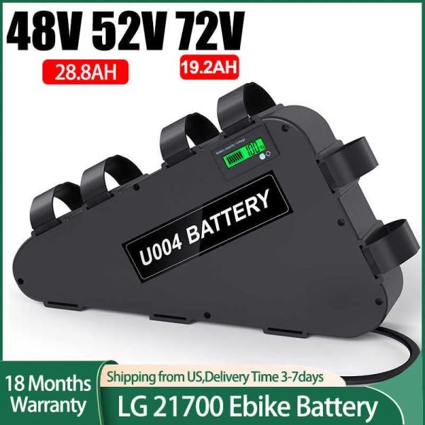 Batterien Ebike Batterie 48V 52V 28,8Ah 72V 19,2Ah Dreieck Batterie LG 21700 48V Batterie Pack für Bafang 3000W 2000W 1000W 750W 500W Motor