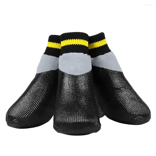 Abbigliamento per cani Scarpe da esterno 7 X 35 28 cm Stivaletti antipioggia impermeabili Calzature protettive invernali in peluche Nere