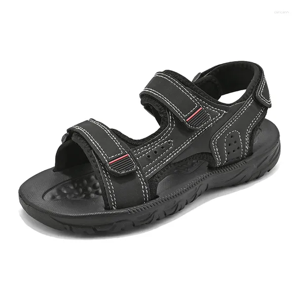 Sandalet 2024 Erkekler Yaz Açık Slip Slip Yürüyüş Ayakkabı Plaj Terlik Yumuşak Sole Sıradan Spor