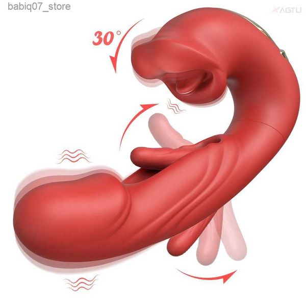 Andere Massageartikel Klopfen Flatternder G-Punkt-Vibrator für weiblichen Klitorisstimulator Oraler Nippel Oralsex Zunge lecken Sexspielzeug weibliche Masturbation Q240329