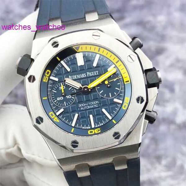 Orologio da polso Elegance AP Epic Royal Oak Offshore Series 26703ST quadrante blu 1/4 funzione cronografo giallo orologio da uomo 42 mm