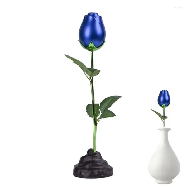 Flores decorativas metal rosa estátua estatueta de independente multi-purpose decorações de flores colecionáveis para o romance dos namorados