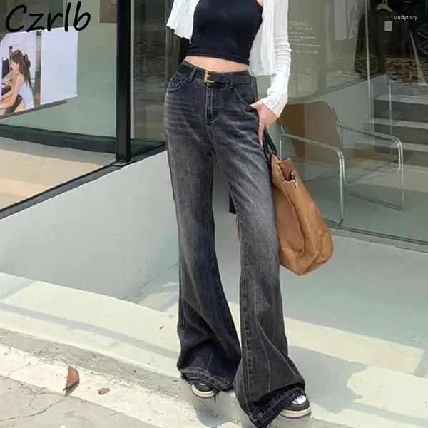 Jeans da donna Vintage da donna a figura intera a vita alta con taglio a vita dolce streetwear chic pantaloni da donna moda autunnale per il tempo libero da indossare per le ragazze