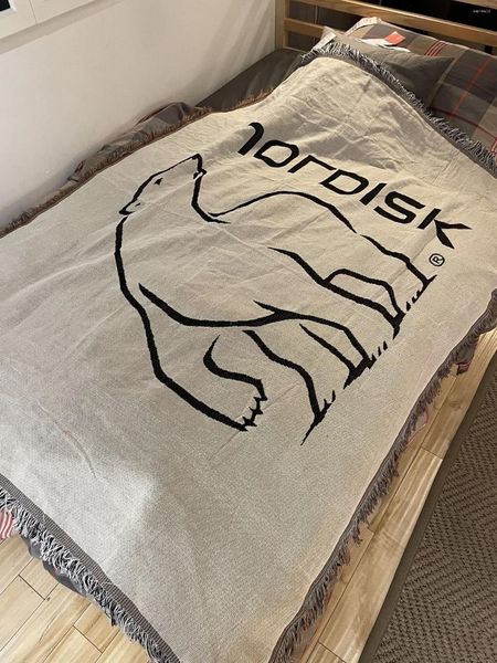 Coperte Orso Bianco Nordisk Coperta da tiro Copridivano Tappeto per la casa Appeso Arazzo Tappetino da campeggio per esterni