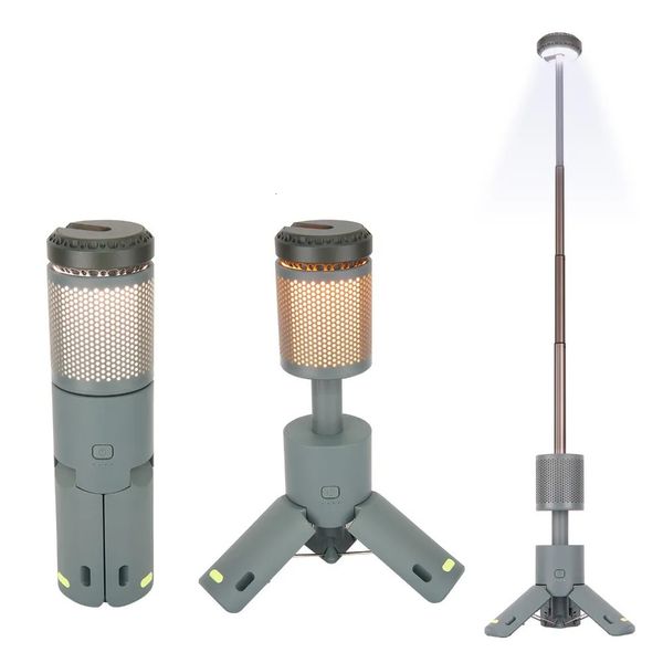 Luz noturna telescópica e dobrável para acampamento, iluminação móvel, bateria de 10000mah, luz magnética embutida para estrada, luz flash 240327