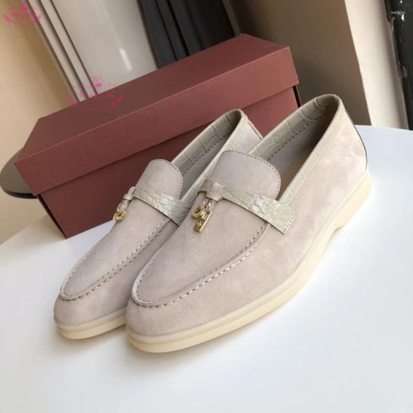 Scarpe casual Mocassini da uomo in vera pelle scamosciata Appartamenti formali di alta qualità da donna con ciondolo con nappa Designer Brand Walk