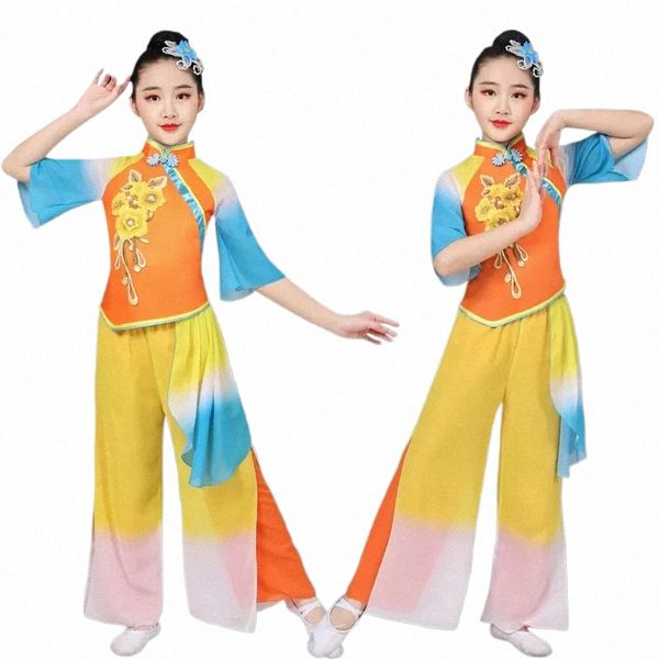 Novo Traje de Dança Clássica Ventilador de Dança Folclórica Roupas Yangko Natial Trajes Antigos Natial Hanfu Dança Performance de Palco o4mb #