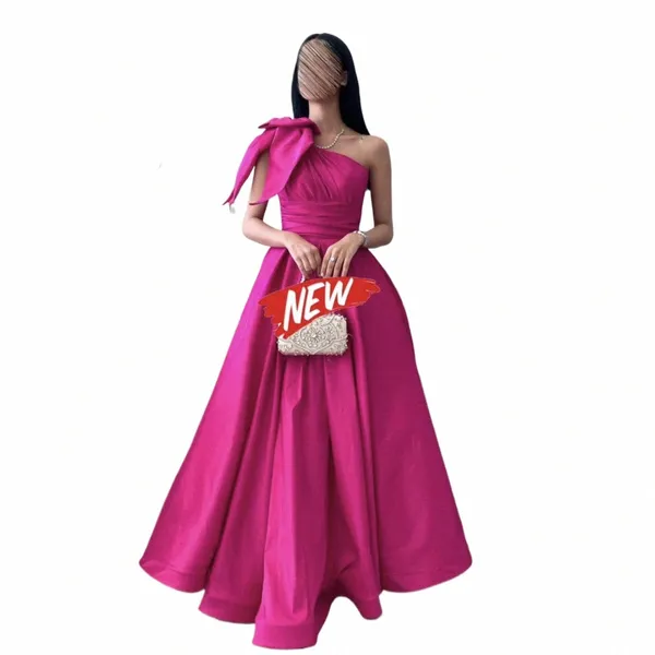 Annie Hot Pink Prom Dres Satin Bow Princ Prom Dr 2024 Vestidos De Fiesta Graduati Formal Ocns Party Dres T9OT #