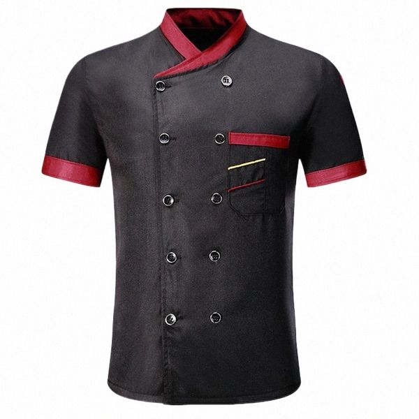 cuoco uniforme ristorante donne e uomini cuoco cucina uniforme tasca applicata super traspirante chef top ristorante Gnt O3ZL #