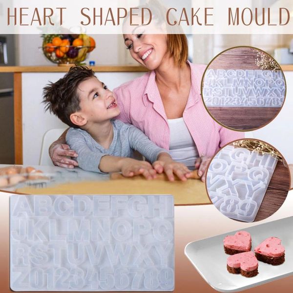 Stampi da forno per torte in silicone, cristallo inglese, alfanumerici, 26 stampi fai da te per zucchero filato, per bambini sotto i 10 anni