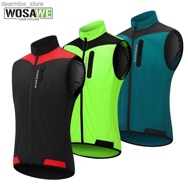 Giacche da ciclismo WOSAWE Uomo Donna Gilet da ciclismo Antivento Impermeabile Gilet da corsa MTB Bike Bicicletta Abbigliamento riflettente Giacca senza maniche Gilet24329