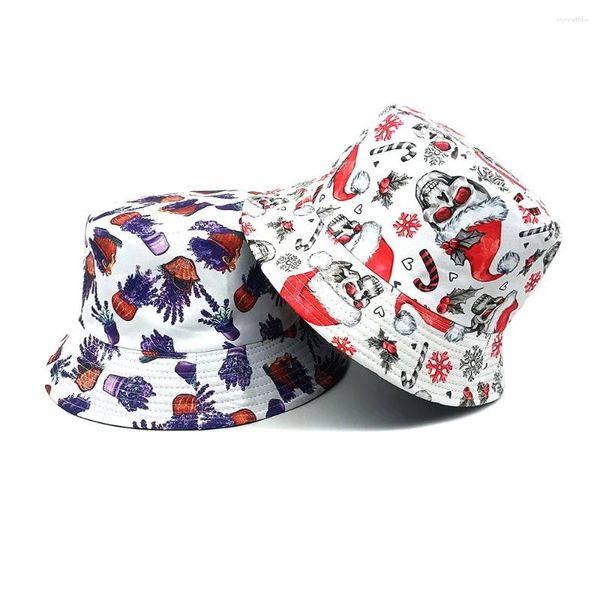 Berretti Cappello estivo a doppia faccia modello cartone animato Cappello a secchiello europeo e americano Casual Versatile Parasole Tappi per bacino per uomo Donna