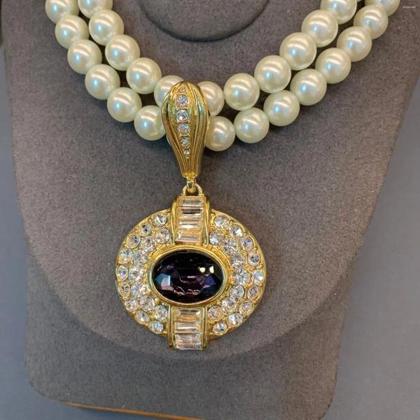 Ожерелье и серьги, комплект ювелирных изделий для женщин, винтажный жемчужный кулон, годовщина свадьбы, подарки для мамы и жены, изысканный элегантный подарок