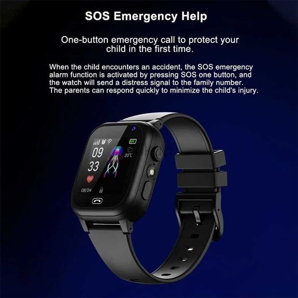 Armbanduhren Kinder 4G Videoanruf Smartwatch SOS GPS Positionierung SIM-Karte Lange Lebensdauer Geschenk für Jungen und Mädchen HD-Kamera Wasserdichte Uhr 24329