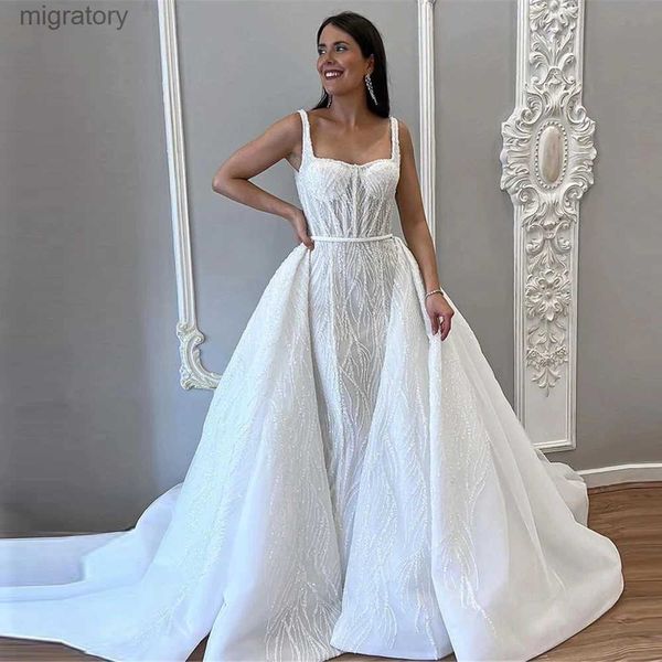 Urban Sexy Kleider Glitter Mermaid Hochzeit Grace mit abnehmbarer Schleppe trägerlos Dubai Frauen Moden Brautkleider 2023 Vestido De Novia yq240329