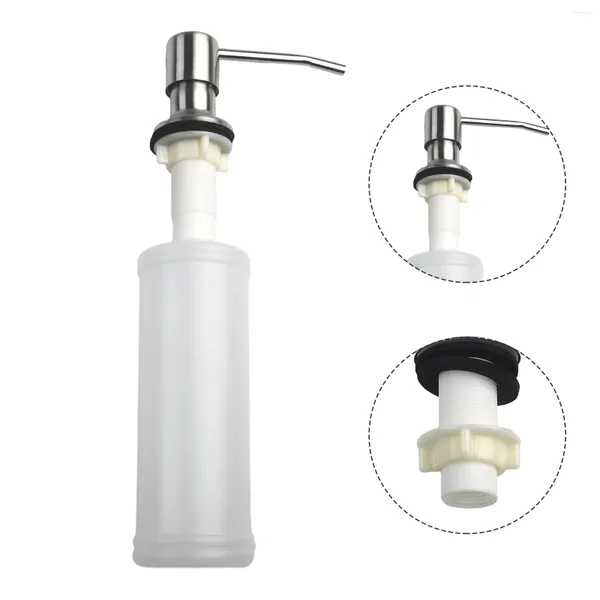 Dispenser di sapone liquido Lavello da cucina in acciaio inossidabile con bottiglia Dispenser per lozione da bagno Detersivo per pompe a mano 350ml