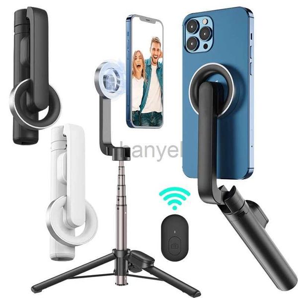 Selfie Monopods Suporte portátil para celular Bluetooth Vara de selfie magnética para telefones Câmera Desktop Estabilizador integrado Suporte triangular 24329