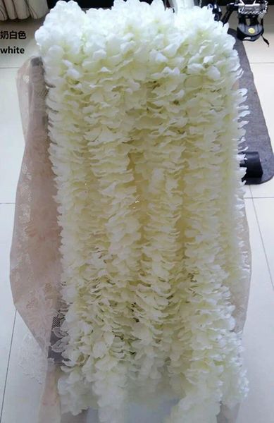 Flores decorativas 1 m Long Artificial White Cattleya Orchids Strings Wedding Flor Floral Arranjo Floral Adeços por atacado 100pcs/lote