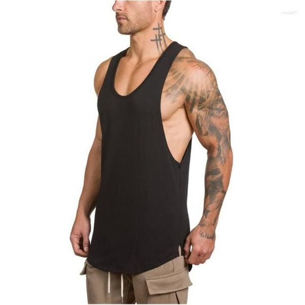 Herren-Tanktops, Herren-Fitness-Top, Herren-Stringer-Golds, ärmelloses Bodybuilding-Muskelshirt, Trainingsweste, Fitnessstudios, Unterhemd, Drop-Lieferung A Dh7Ij