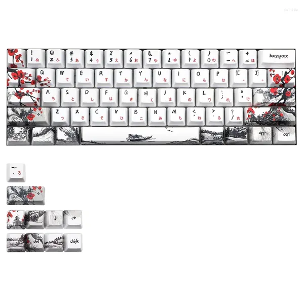 Cucchiai Novità Allover Dye Subbed Plum Blossom 71 Profilo chiave Keycap per GH60 RK61 ALT61 Anne PRO2 GK61 GK64 Dz60 Keycaps JP