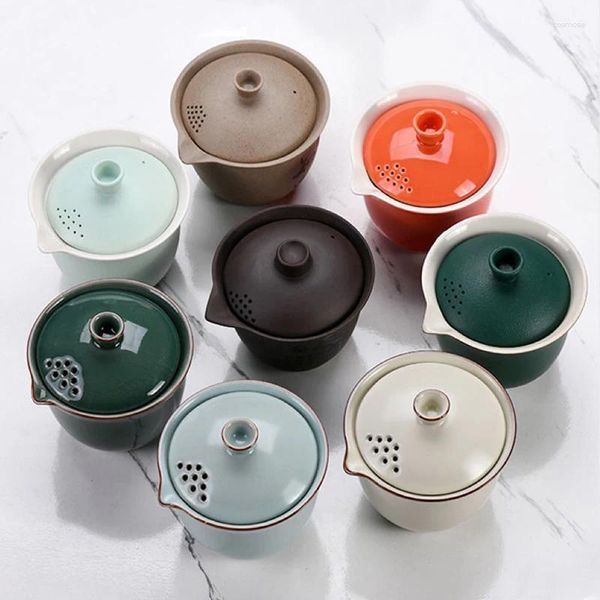 Set da tè Set da tè 5 pezzi Tazza da tè in ceramica Custodia da viaggio teiera Portatile in un unico regalo per la casa e l'attività all'aperto