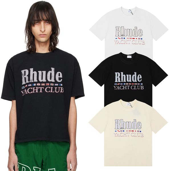 Neue 2024 Rhude Hemd Shorts Hohe Qualität Sommer Designer Herren T shirt Europa Amerika Mode Männer Frauen T-shirts