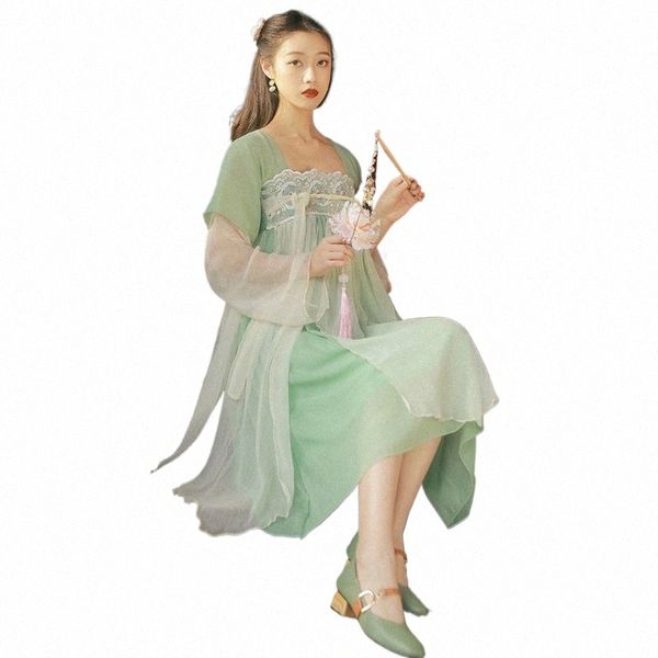 Hanfu moderno feminino roupa chinesa princ dr roupas de fadas cosplay trajes desempenho verde traje folk dancewear dl8983 777r #