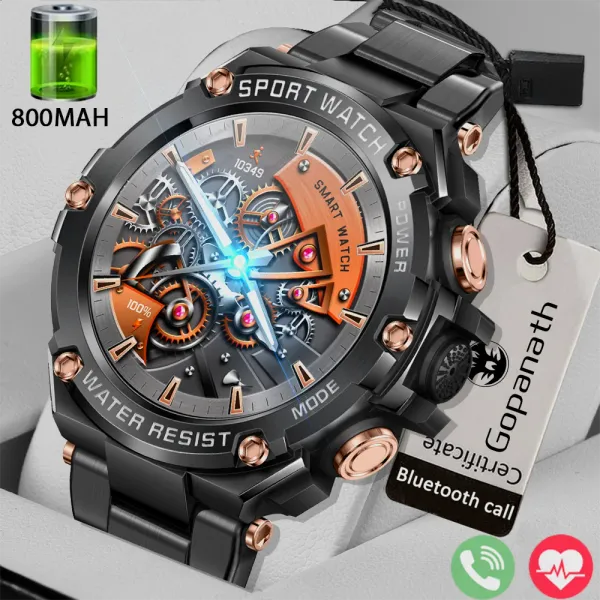 Nuovo Bluetooth Talk Frequenza Cardiaca Uomini Smart Watch 1.50in 360 360HD Grande Schermo 800MAH Batteria Impermeabile Sport Salute Smart Watch