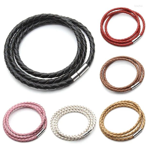 Charm-Armbänder Louleur 3 Schichten echtes geflochtenes Lederarmband passen Originalherstellung Pulseras Wrap Großhandel