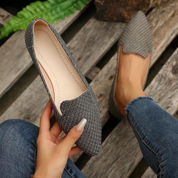 Lässige Schuhe speicherte Zeh atmungsaktiv bequeme einfache Frauen Mode flacher Mund Leicht flach Nr.: 1-35-9