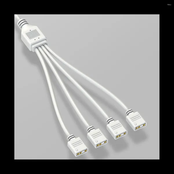 Spoons Cavo di prolunga a 3 pin da 5 V per scheda madre del computer Collegamento a 1 punto 4 hub Splitter ARGB bianco