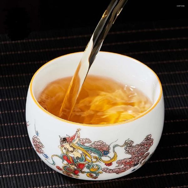 Set da tè Kungfu Set da tè Ceramica Prodotto principale Tazza Jianzhan Dunhuang Filo d'oro Smalto Colore Famiglia personale