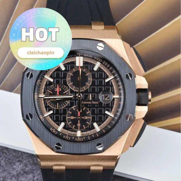 AP Casual Wrist Watch Royal Oak Series Relógio Mecânico Automático com Data Timing de Exibição Fly Back Reverse Jump Conjunto completo de 15500ST.OO.12