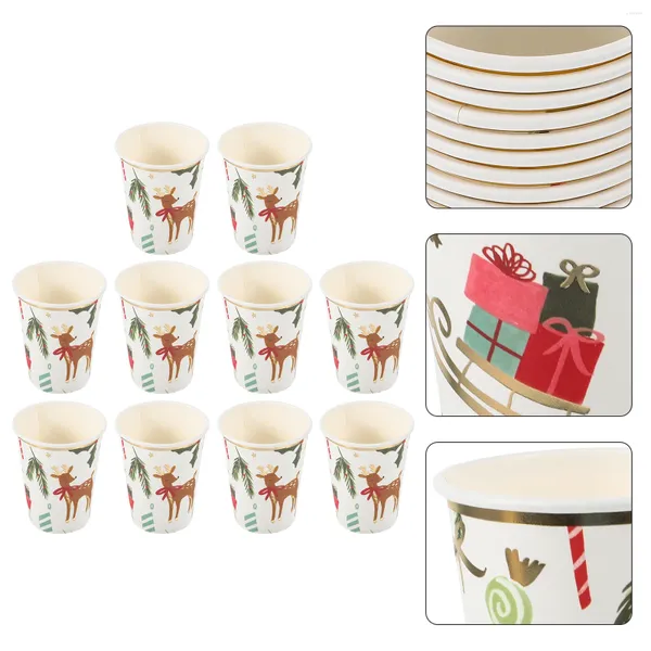Bicchieri usa e getta Cannucce 10 pezzi Stoviglie Tazze per feste di Natale Tema per bambini Banchetti Piatti di carta Caffè Affari Acqua