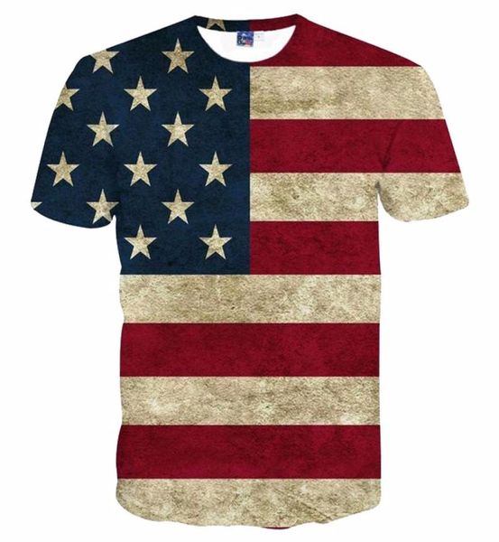 T-shirt 3D USA Flag T-shirt Uomo/Donna Sexy 3d Tshirt Stampa a righe Aman Flag T-shirt da uomo Estate Top Tees Plus 3XL 4XL4101314