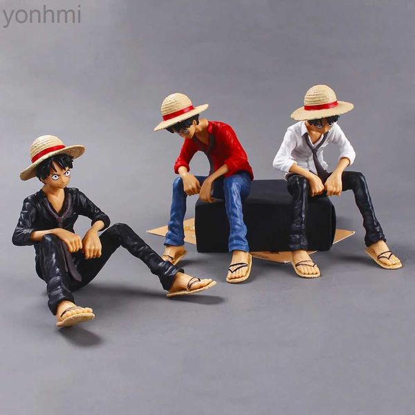 Anime Manga 12CM Anime One Piece Monkey D Luffy Action Figure PVC Modello Giocattoli Doll Cake Collezione di decorazioni per auto Giocattolo per bambini Regalo 24329